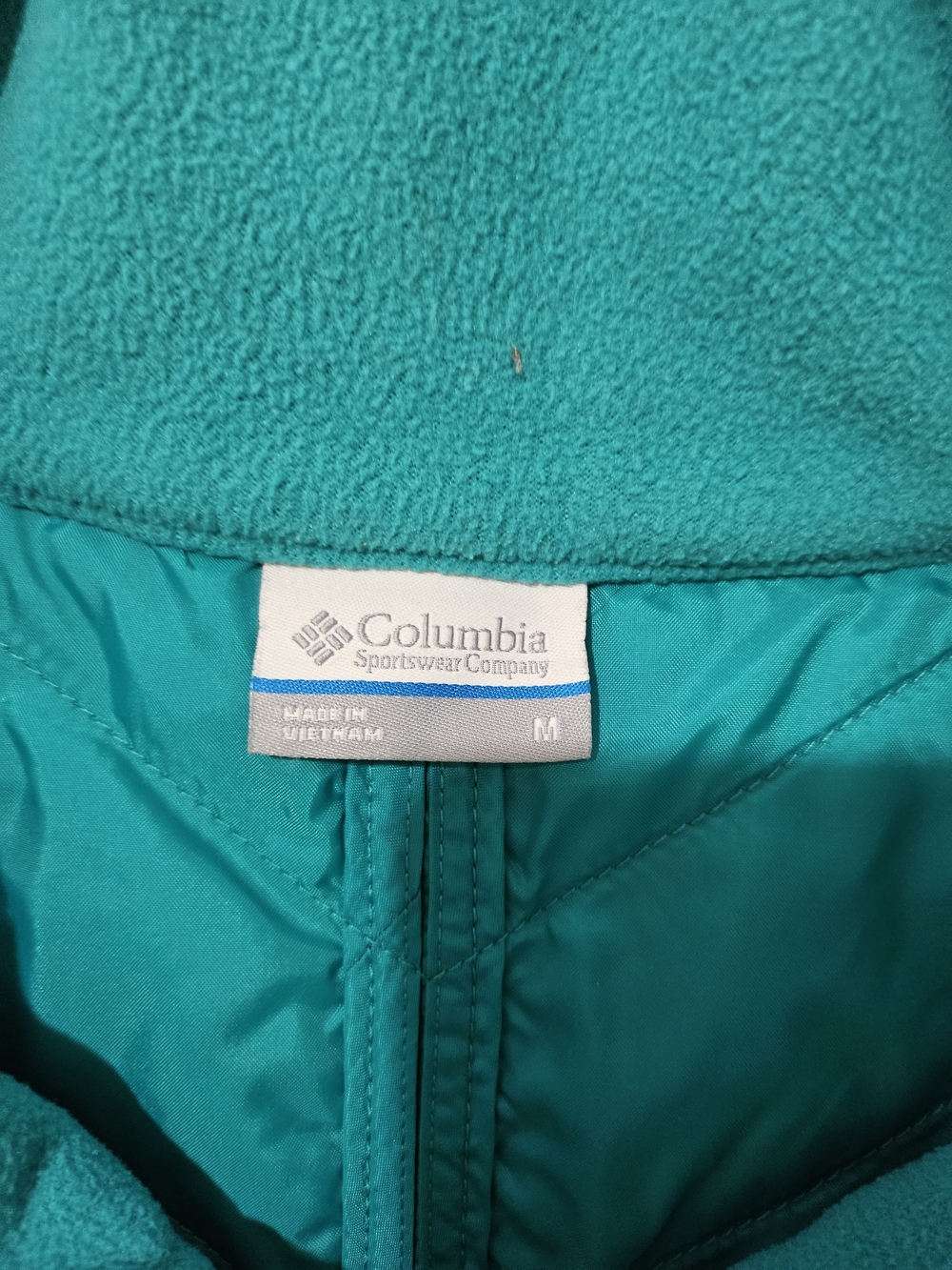 Columbia Teal Quilted Fleece-Blend Women's Vest - Picture 4 of 5